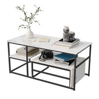 COUCHTISCH 2er Set schiebbar Stauraum abnehmbar schwarz - Schwarz, Holz (52/105/48.5cm) - LEBENLANG