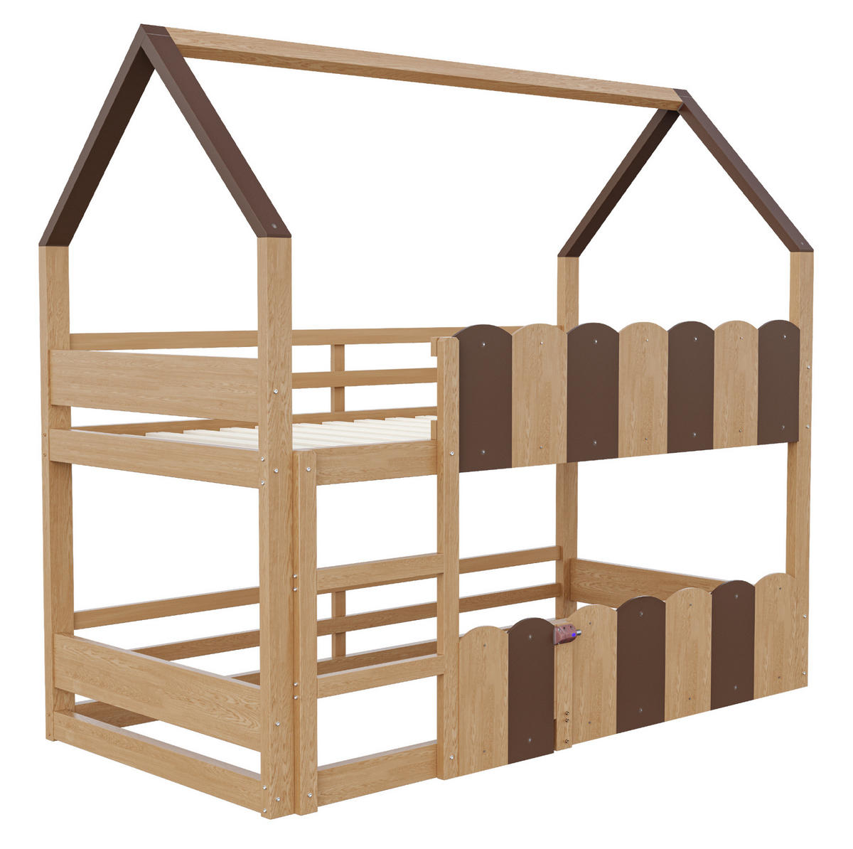 HOCHBETT Hausdesign 90/200 cm Naturholz mit Lattenrost - Naturfarben, Holz (90/200cm) - MIVRAY