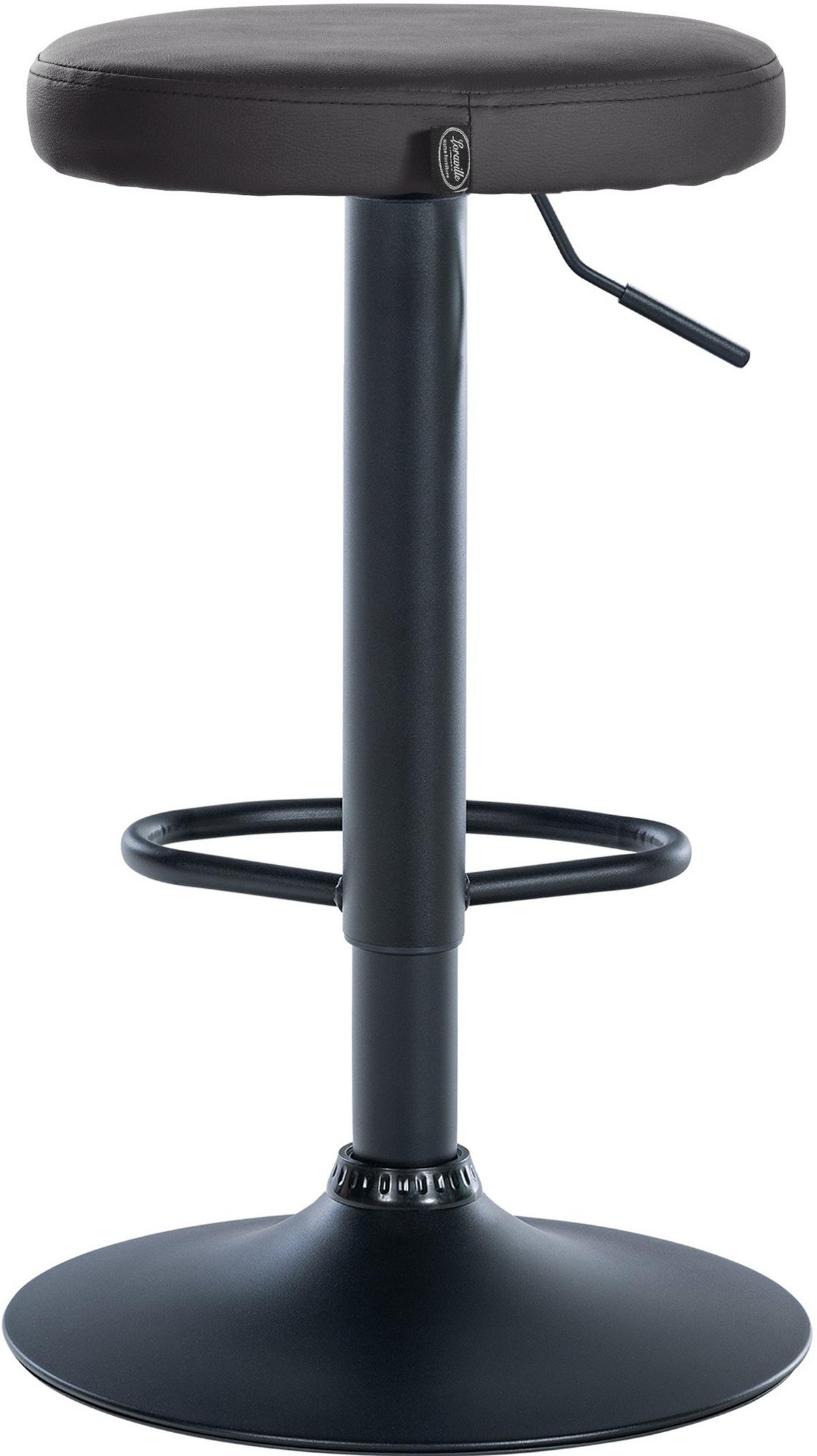 BARHOCKER 2er Set Pontius Kunstleder schwarz schwarz - Schwarz, Kunststoff/Metall (38.5/81/38.5cm) - TPFLiving