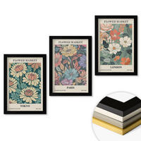 WANDBILDER 3er-Set - 20x30 cm Schwarzer Rahmen - Blumenposter Tokio Paris London - Schwarz, Kunststoff (20/30cm) - ArtPrintCave