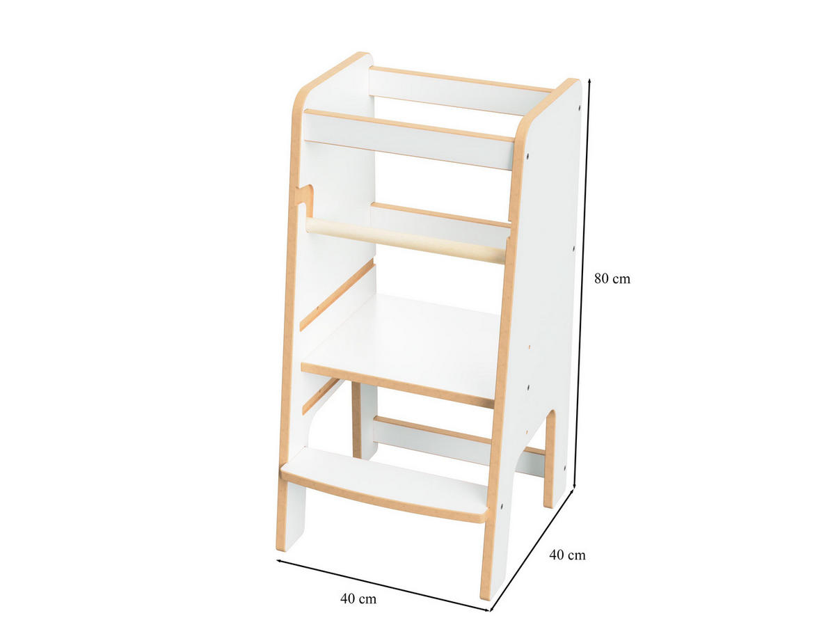 LERNTURM für Kinder - Weiß, Holzwerkstoff (40/80/40cm) - Mat-Haus