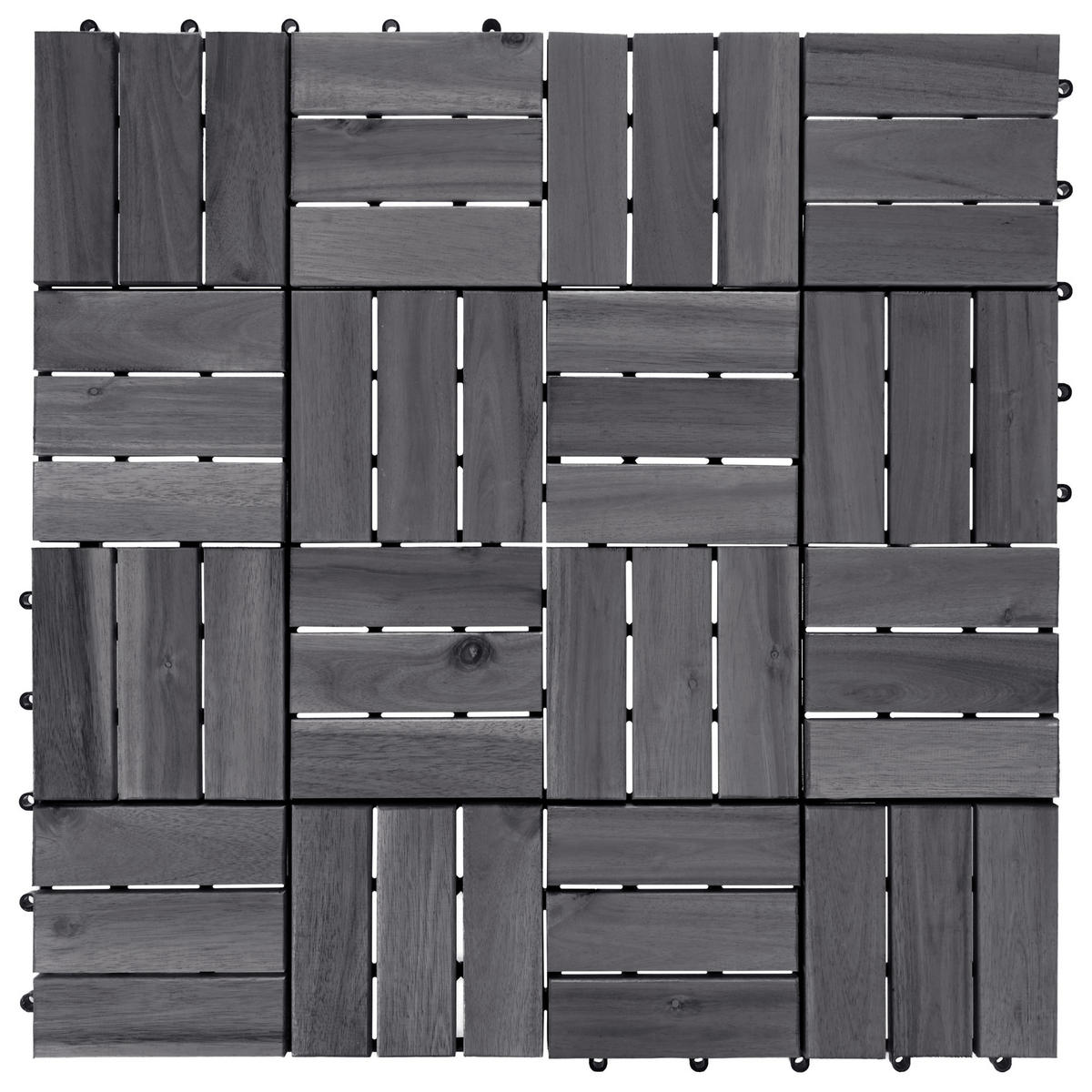 TERRASENFLIESEN Grau Acerenza - Grau, Holz (30/30cm) - Beliani