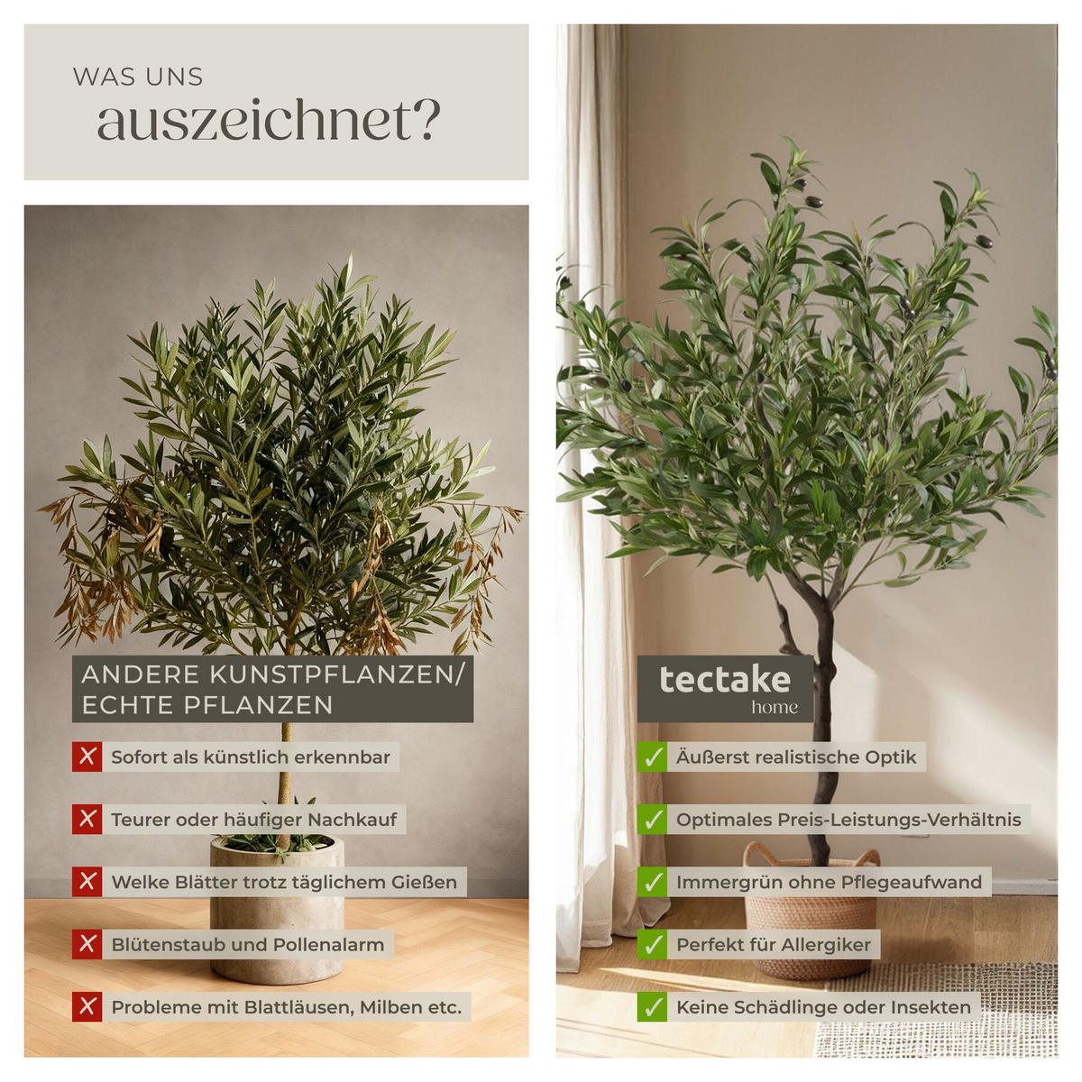 KÜNSTLICHER-OLIVENBAUM Oleand, stabiler Kunststoff-Blumentopf, grün - Grün, Kunststoff (120cm) - tectake
