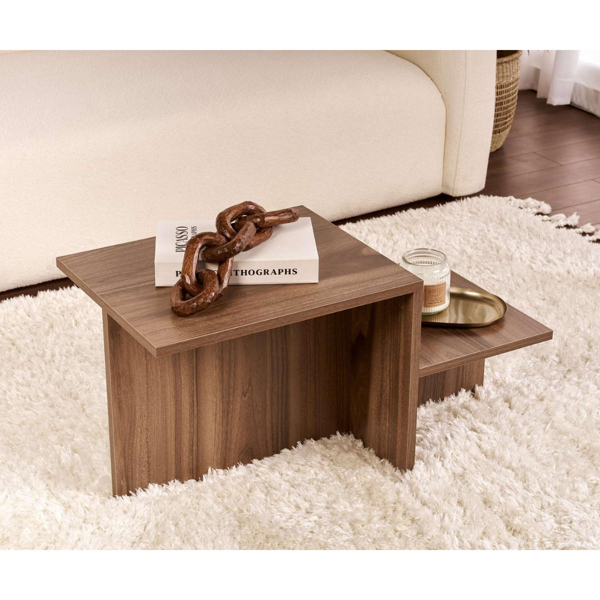 COUCHTISCH mit 2 Ebenen - harmony 77/40/40 cm - Naturfarben, Holzwerkstoff (77/40/40cm) - Calicosy