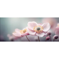 GLASBILD 125x50 cm Blumen rosa - Rosa, Glas (125/50cm) - artissimo