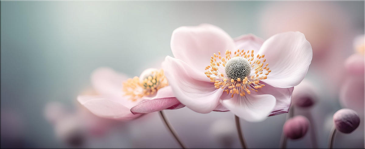 GLASBILD 125x50 cm Blumen rosa - Rosa, Glas (125/50cm) - artissimo