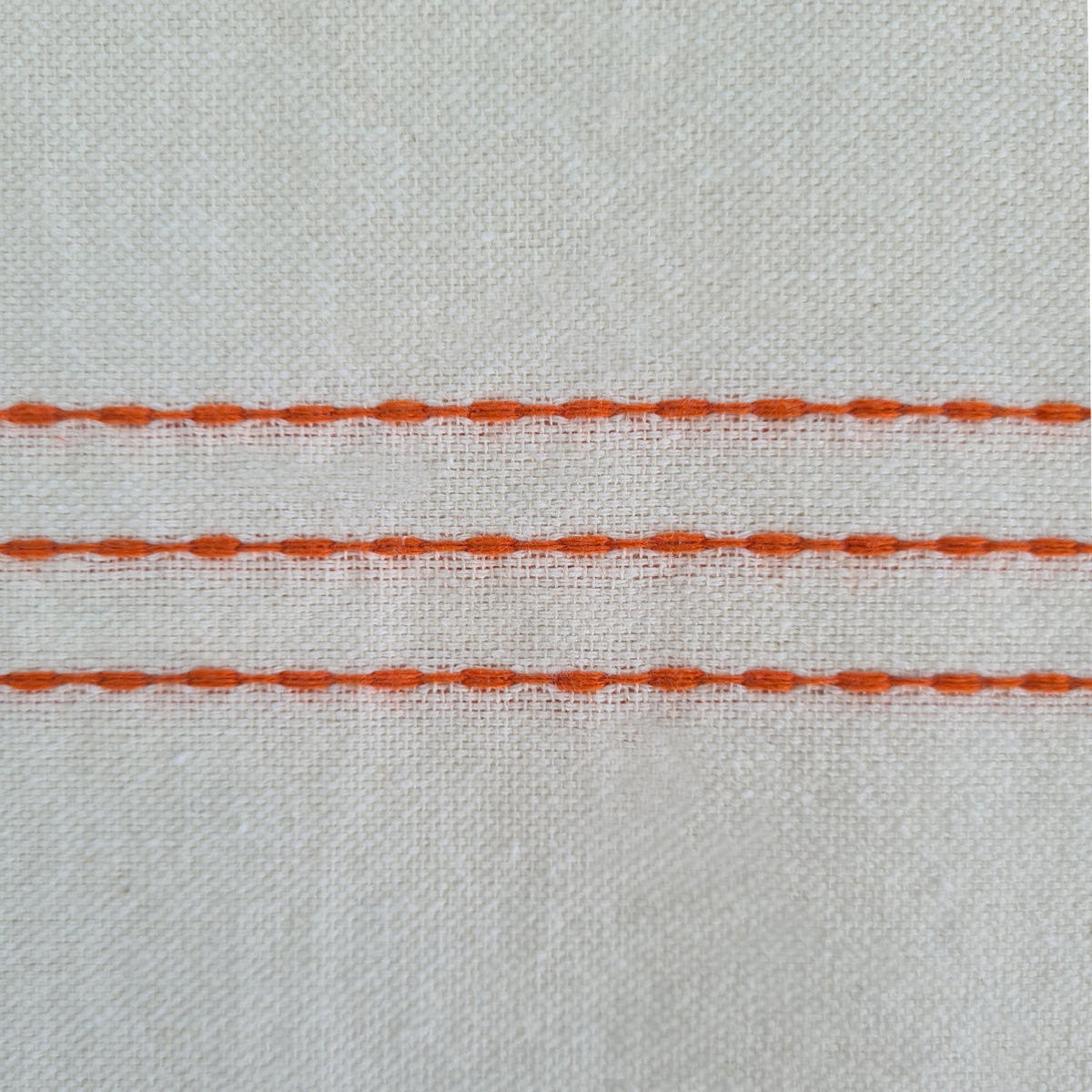 HAMMAMTUCH Traditionelle Calliope 200x200 190g/m² Ecru / Orange - Orange, Textil (200/200cm) - LE COMPTOIR DE LA PLAGE