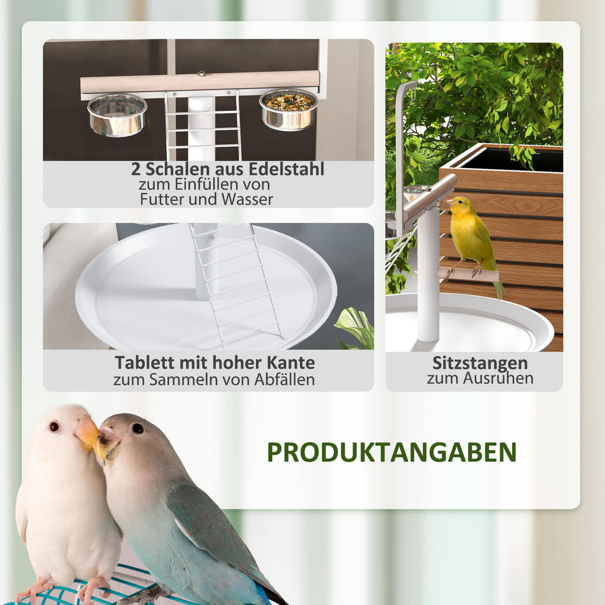 VOGELFUTTERSTATION DE-10944 Weiß - Weiß, Metall (60/138/60cm) - ComfortXL