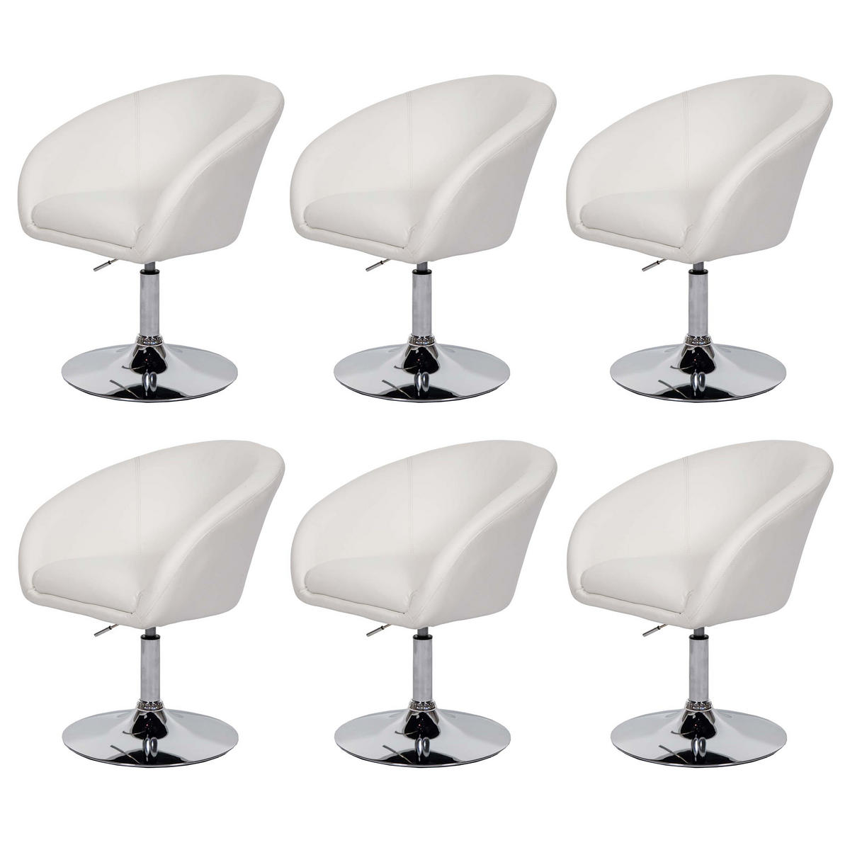 ESSZIMMERSTUHL Weiß 6er-Set - Weiß, Textil (59/90/60cm) - MCW