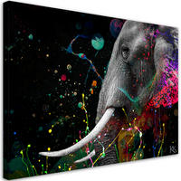 WANDBILD afrikanische elefant abstraktion - Multicolor, Textil (60/40cm) - Feeby