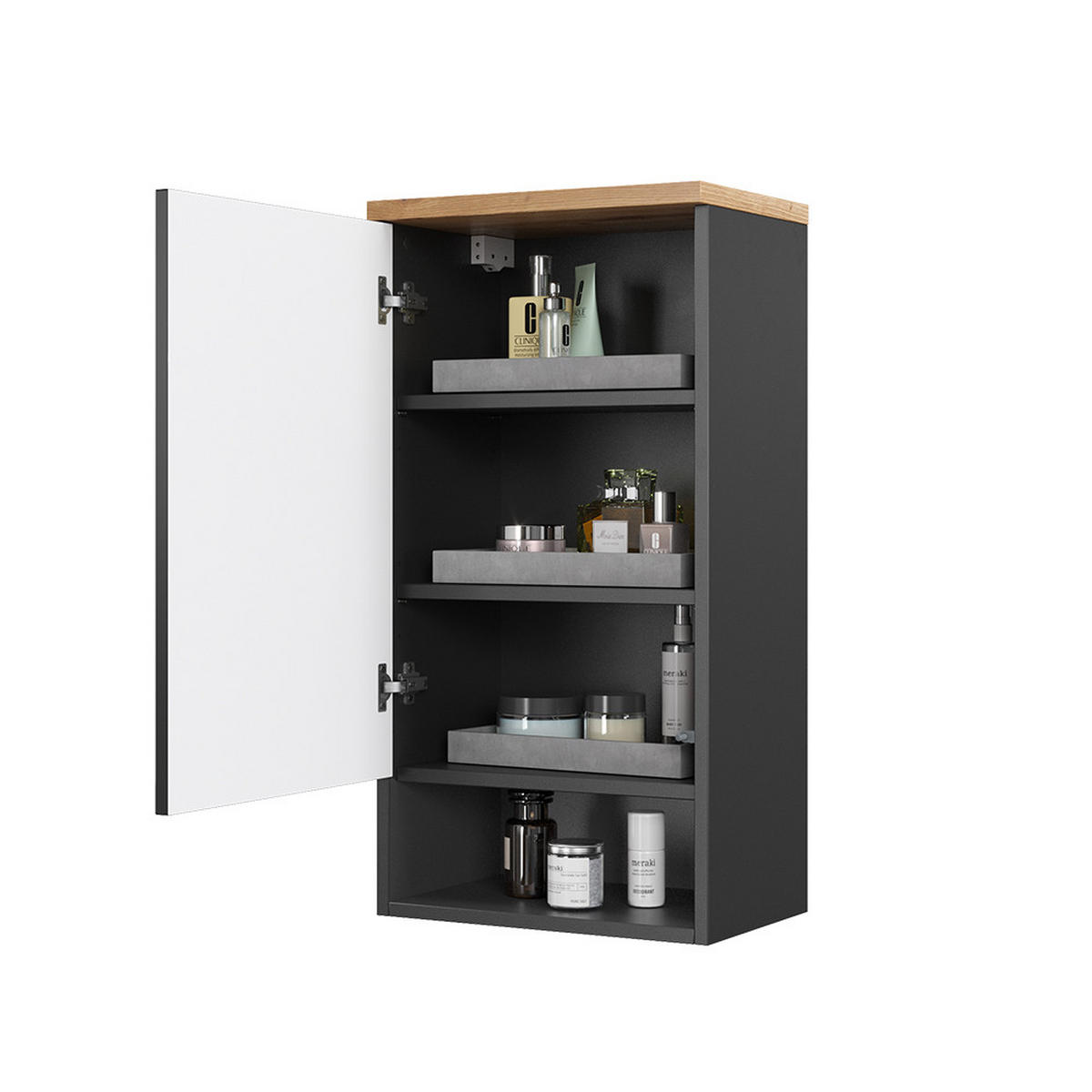 BADSCHRANK Eden Anthrazit 40 x 77.5 cm - Anthrazit, Holzwerkstoff (40/77.5/27cm) - Vicco
