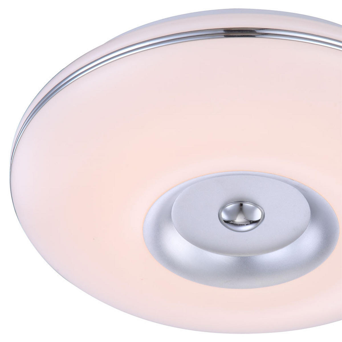 LED DECKENLEUCHTE BOMBA Nickel Matt Weiß - Weiß, Metall (34/34/8.7cm) - Globo Lighting