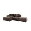 ECKSOFA Megan Xs In Stoff Salvador - Braun, Holzwerkstoff/Textil (304/165cm) - Fun Möbel