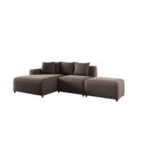 ECKSOFA Megan Xs In Stoff Salvador - Braun, Holzwerkstoff/Textil (304/165cm) - Fun Möbel