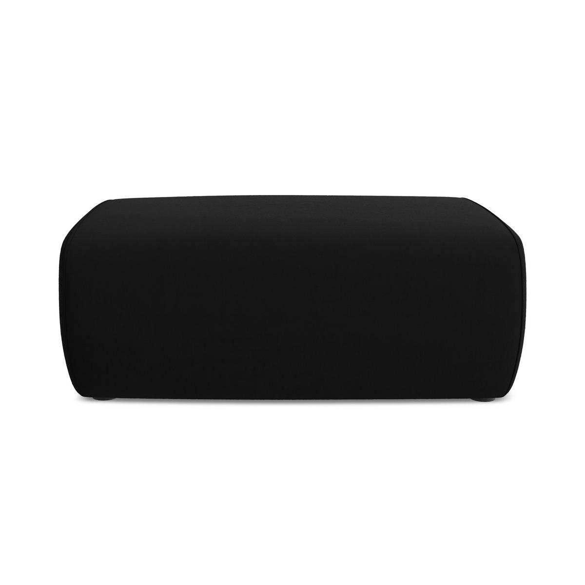 POUF Samt Stoff Schwarz - Schwarz, Kunststoff/Textil (102/40/62cm) - LaMiaSofa