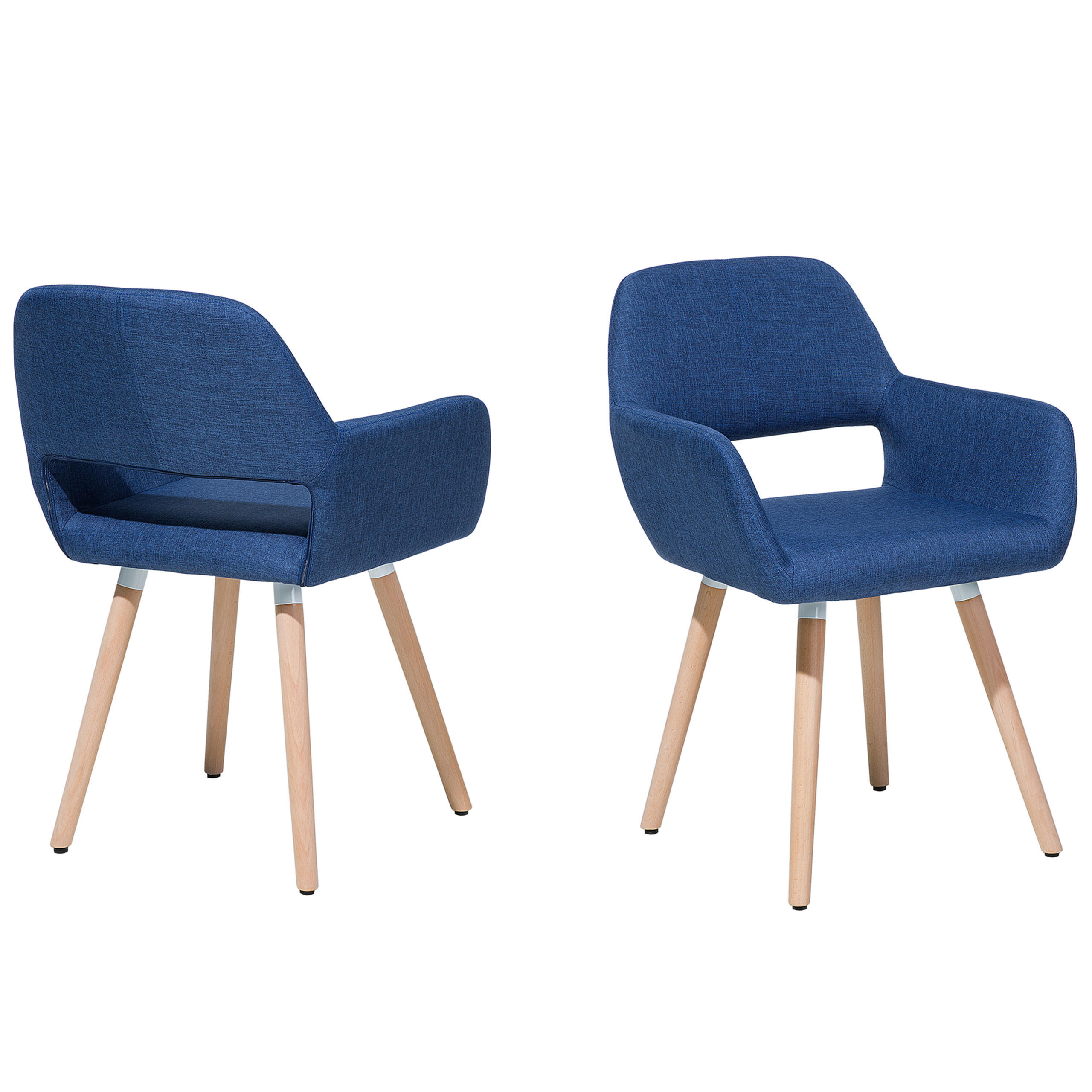 ESSZIMMERSTUHL 2er-Set Polsterbezug Blau Chicago - Blau, Holz/Textil (56/81/56cm) - Beliani