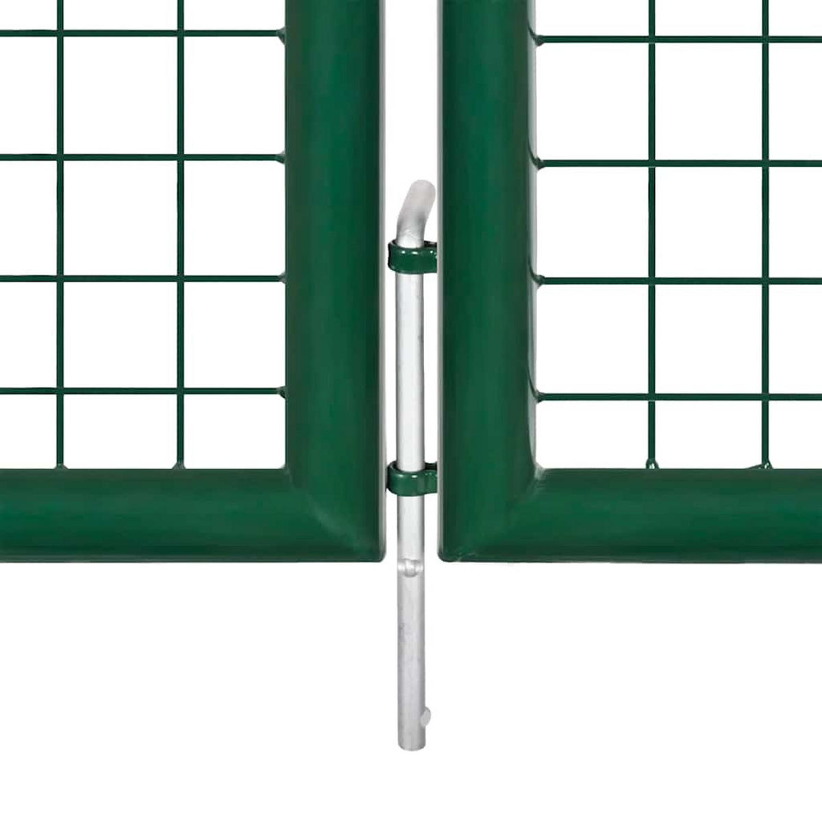 GARTENTOR mit Maschendraht, 406/100 cm, aus Stahl, Grün - Dunkelgrün, Metall (415/150cm) - vidaXL