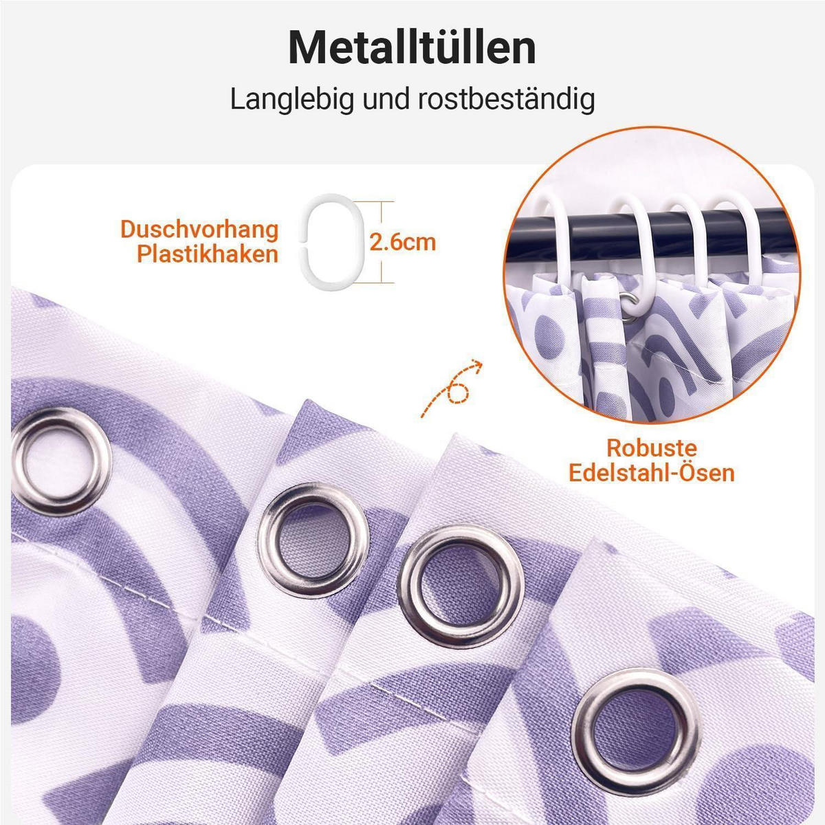 DUSCHVORHANG 100x180cm Blume Beschwerter Saum Antischimmel Textil Wasserdicht Waschbar Polyester - Multicolor, Textil (100/180cm)