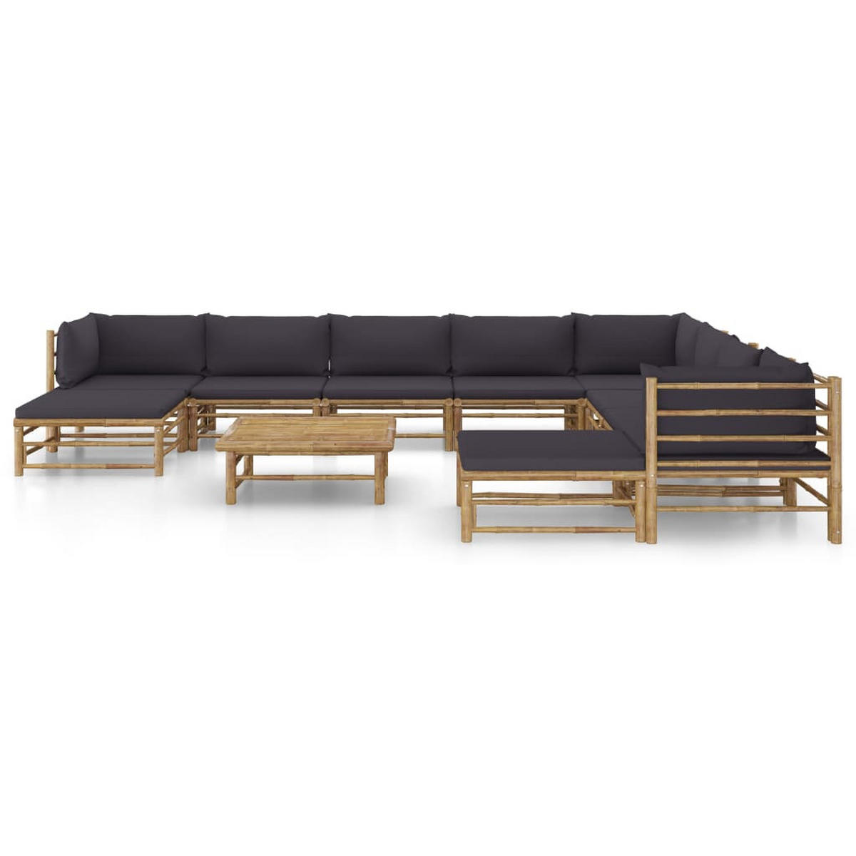 GARTENSET Resor 11-teilig - Grau, Naturmaterialien - Nettlife