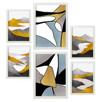POSTER Set Mit 6 Gattung Naturen 1 In Kulissen Abstracts Ästhetische Dekorative Gemälde Für Ihr Wohnzimmer Schlafzimmer Zuhause A3 & A4 Weißer Rahmen - Weiß, Papier (29/3cm) - Nacnic