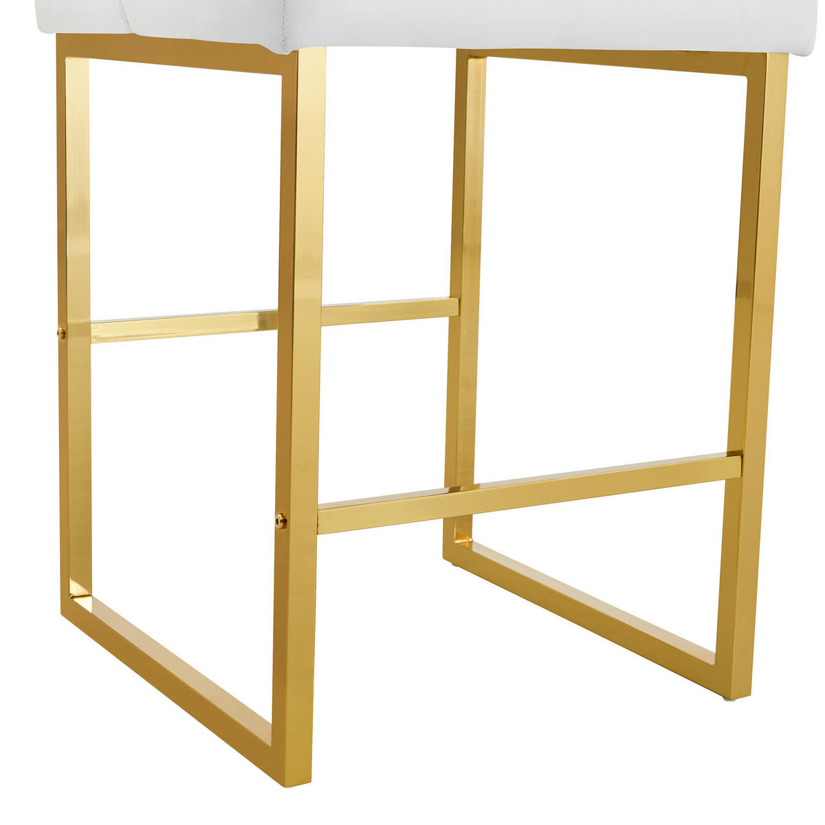 BARSTUHL 2er-Set gepolstert 91,4 cm PU-Leder White+Gold - Goldfarben, Metall (53.3/91.4/48cm) - Meubliv