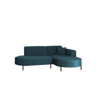 ECKSOFA L-Form Designer Modena Rein Stoff Noel Blau Rechts - Blau, Holz/Textil (236/165cm) - Kaiser Möbel