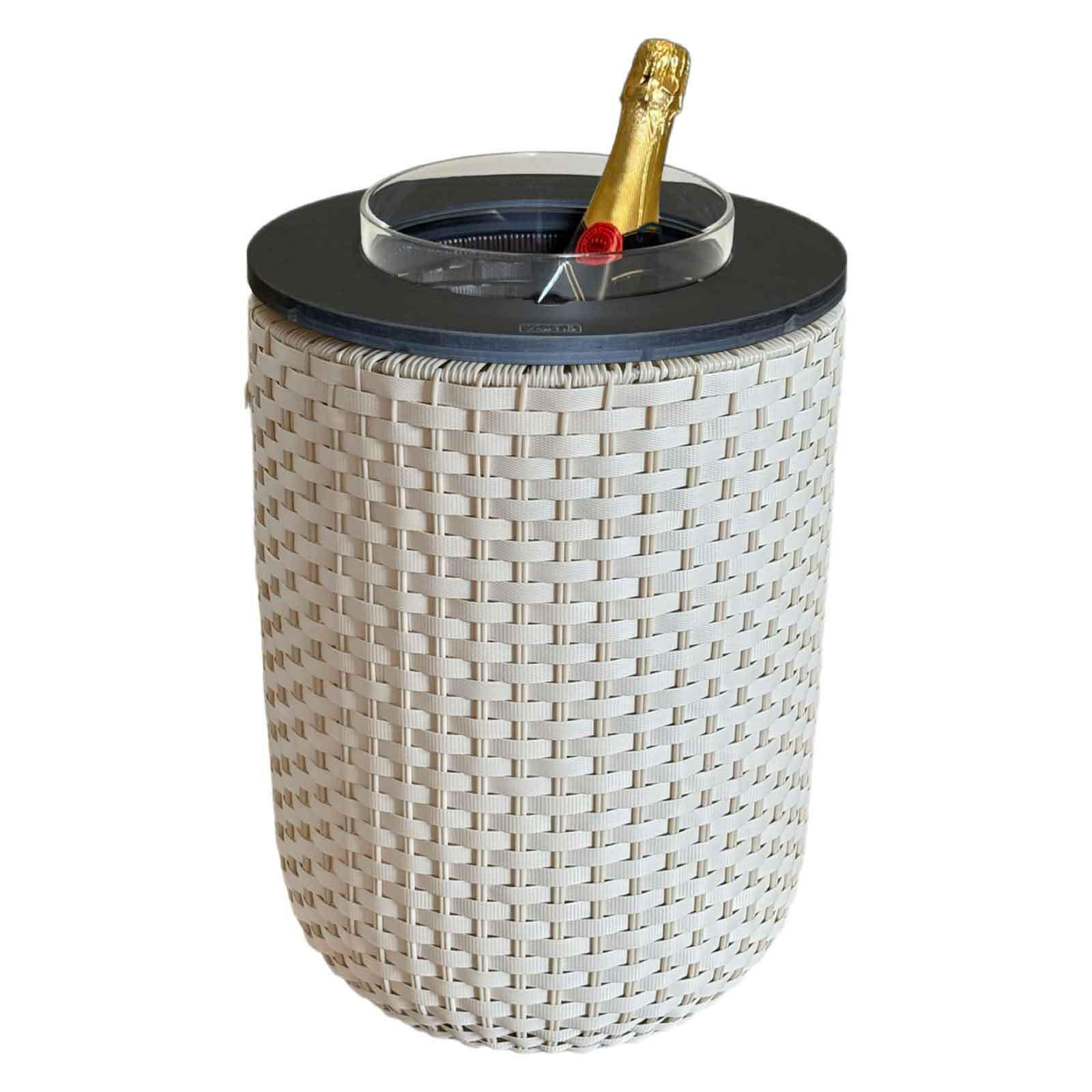 BEISTELLTISCH MIT ACRYL-KÜHLER London Champagner-Schwarz 50 cm - Champagner/Schwarz, Kunststoff (34/34/50cm) - COOTAB Cooler Table