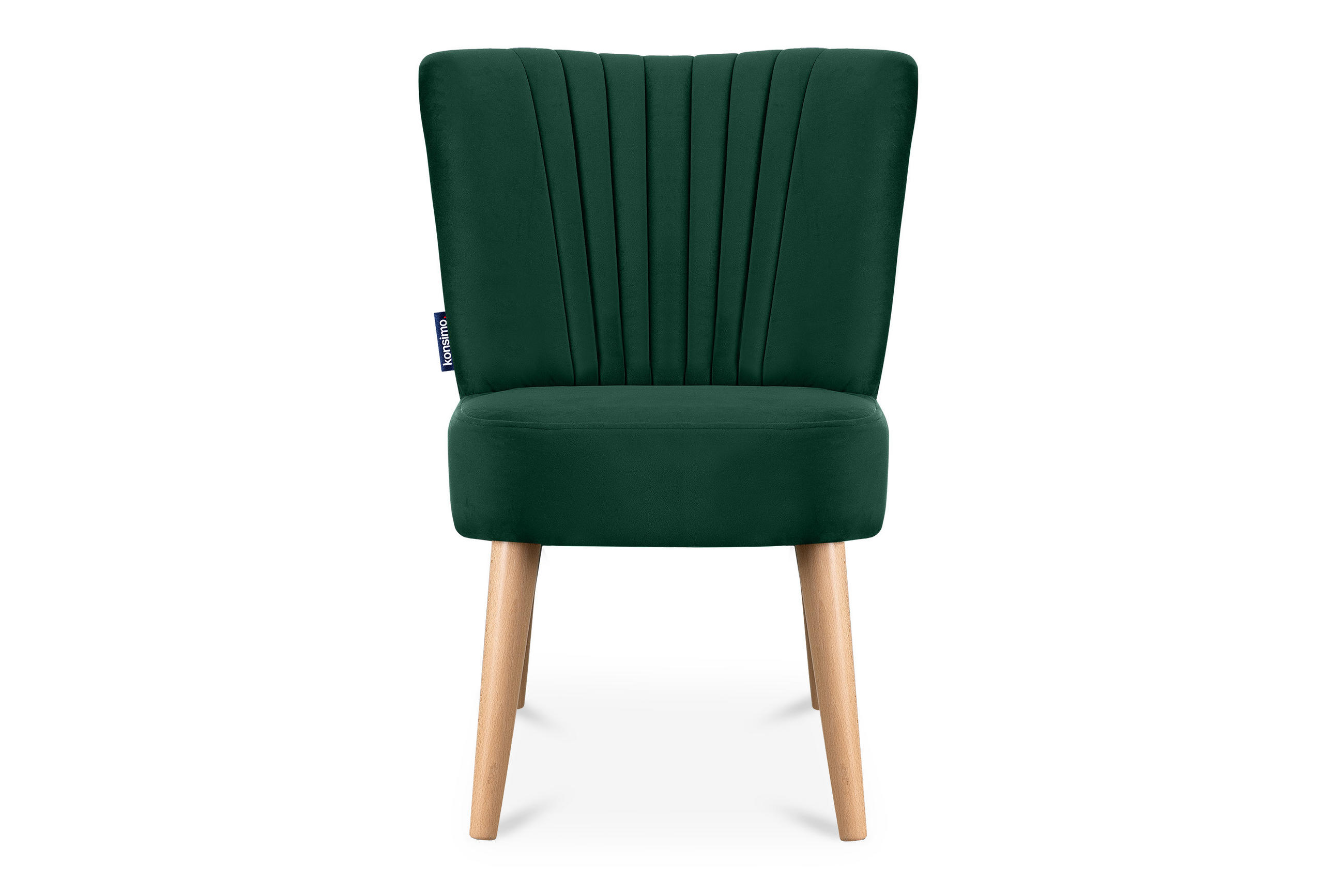 COCKTAILSESSEL DUCO auf hohen Beinen, Dunkelgrün/Buche - Dunkelgrün/Buchefarben, Holz/Textil (63/89/65cm) - KONSIMO®
