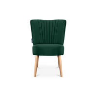 COCKTAILSESSEL DUCO auf hohen Beinen, Dunkelgrün/Buche - Dunkelgrün/Buchefarben, Holz/Textil (63/89/65cm) - KONSIMO®