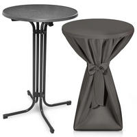 STEHTISCH Bellini Ø 70cm Grau mit Premium Stehtischhusse Ø 70cm Anthrazit - Anthrazit, Metall (70/70/110cm) - Beautissu 