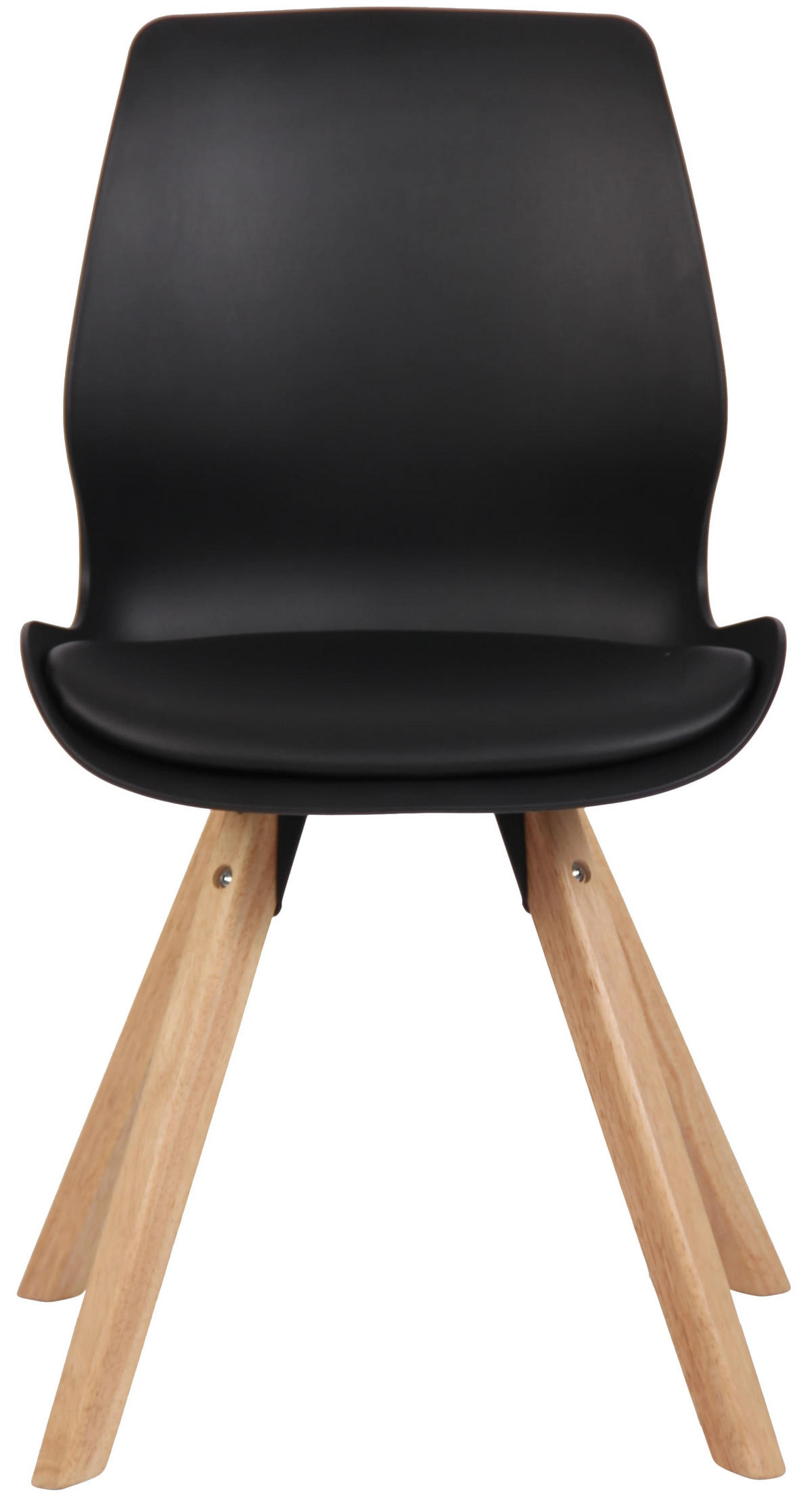 STUHL Kunststoff schwarz - Eukalyptusholzfarben/Schwarz, Holz/Kunststoff (49/87.5/58cm) - CLP