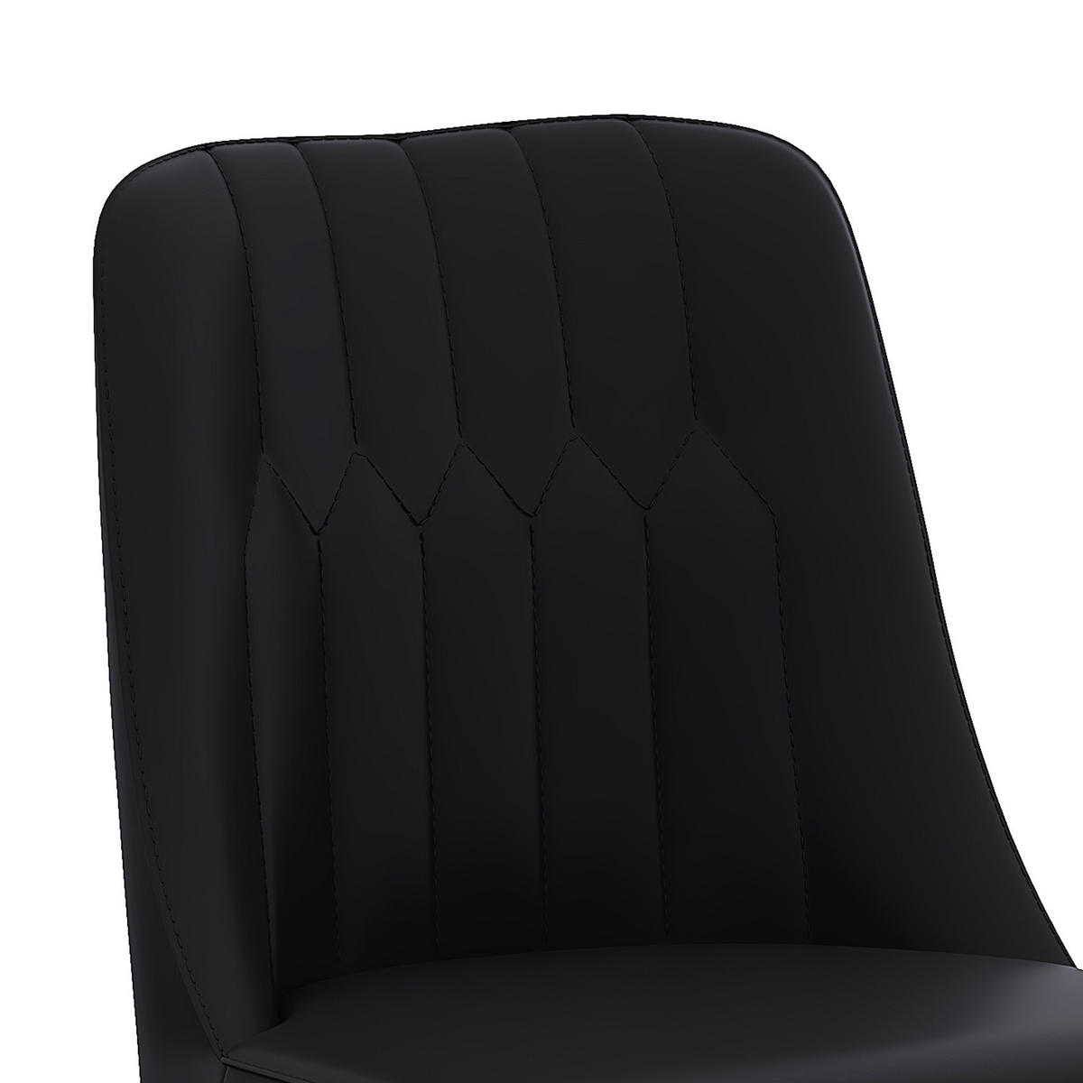 BARHOCKER Schwarz 2er-Set mit PU-Leder und Rückenlehne - Schwarz, Metall (42/100/45cm) - PANGIVO