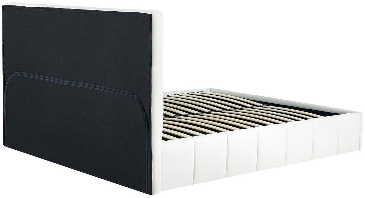 POLSTERBETT Negad Stoff Creme Bett 160x200 - Creme, Textil (160/200cm) - DELUKE