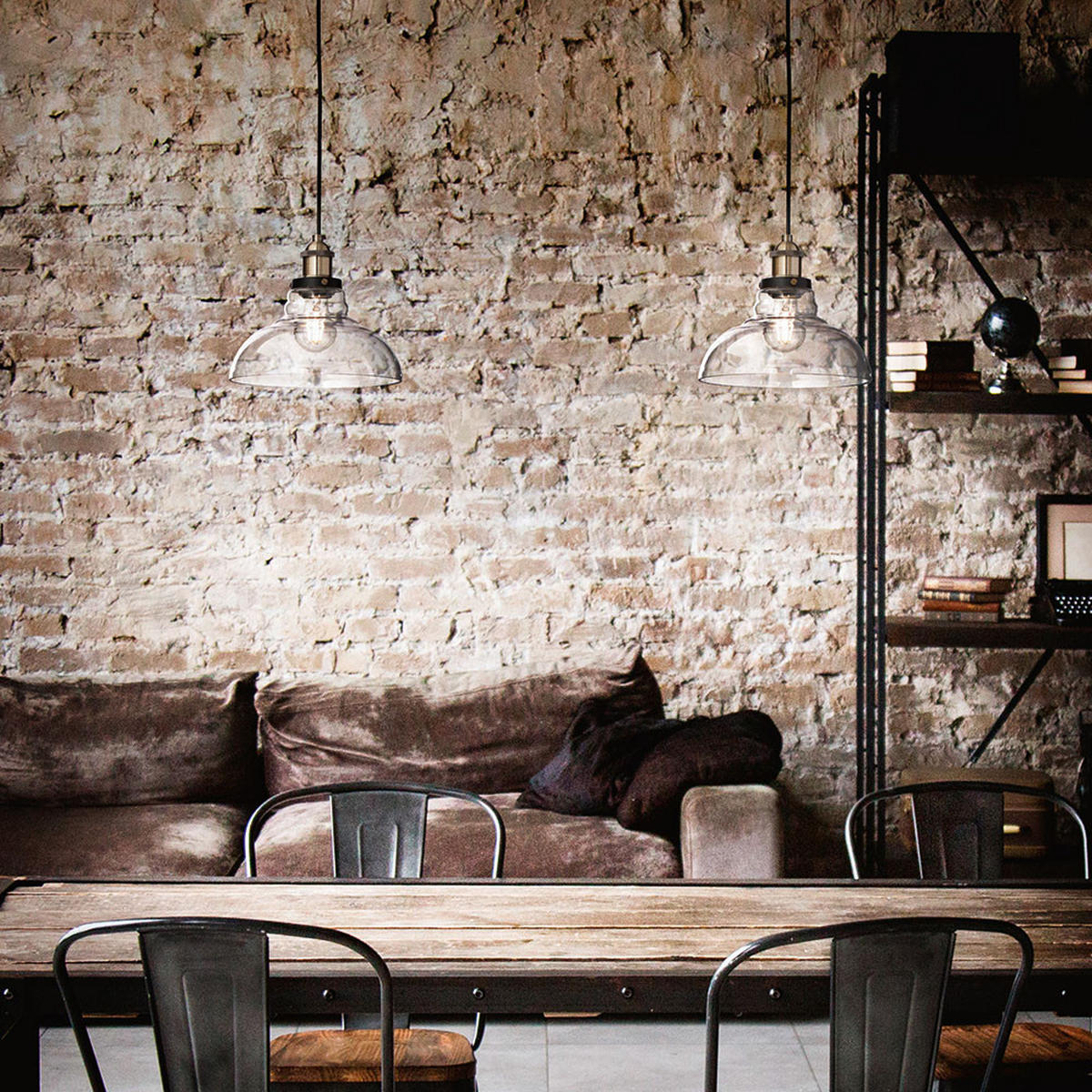 HÄNGELEUCHTE Pendellampe Schwarz Transparent - Klar, Glas (25/25/200cm)