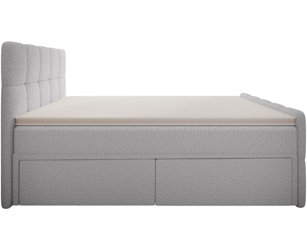 BOXBETT Madison 4 Hellgrau 160/200 H3/H4 Boucle - Hellgrau, Textil (160/200cm) - wonello