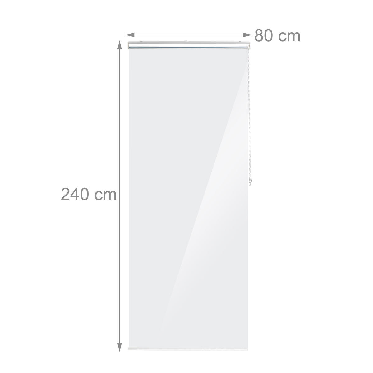 DUSCHROLLO - Transparent, Kunststoff/Metall (80/4.5cm) - Relaxdays