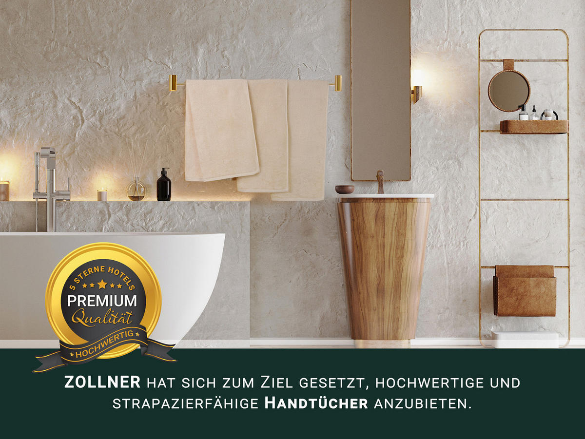 HANDTÜCHER, 10er-Set, 50x100 cm, 100% Baumwolle, Braun - Creme, Textil (50/100cm) - Zollner