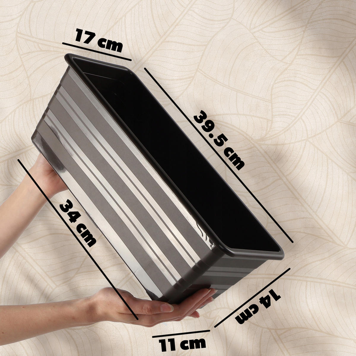BALKONTOPF 40 cm, Braun - Braun, Kunststoff (17/40cm) - KADAX