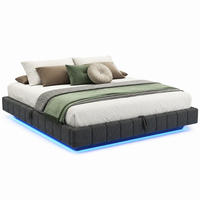 POLSTERBETT mit Stauraum und LED 140x200 cm Grau - Grau, Metall (140/200cm) - Meubliv