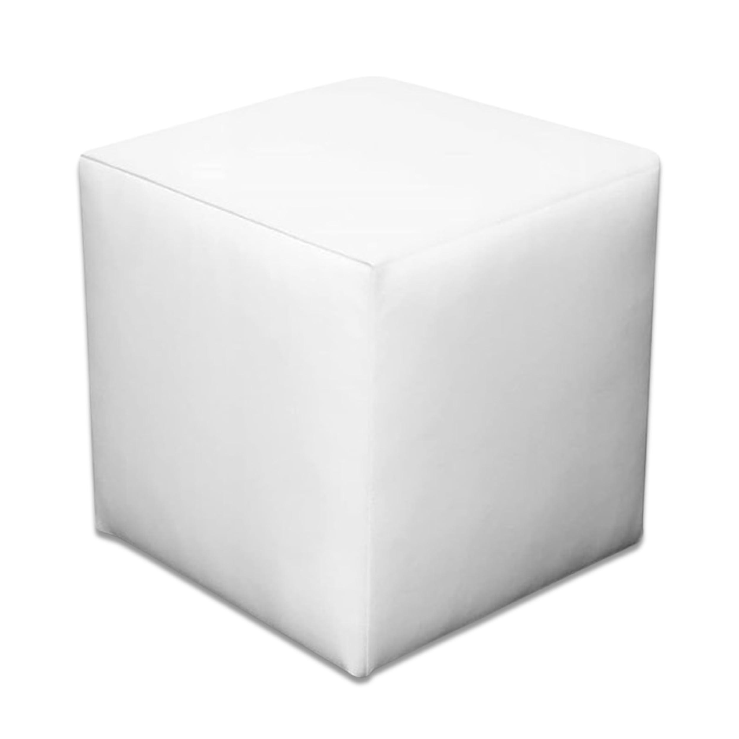 SITZWÜRFEL 40 x 40 x 40 cm Weiß aus Kunstleder mit Holzwerkstoffrahmen - Weiß, Leder (40/40/40cm) - Best For Home