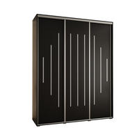 SCHWEBETÜRENSCHRANK 235,2/200/45 3-türig - Silberfarben/Schwarz, Holz/Metall (200/235/45cm) - Abiks Möbel