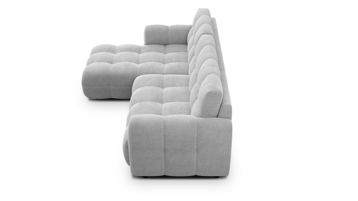 ECKSOFA MELLOW 3-Sitzer, hellgrau - Hellgrau/Schwarz, Holz/Textil (232/156cm) - Courtois Laville