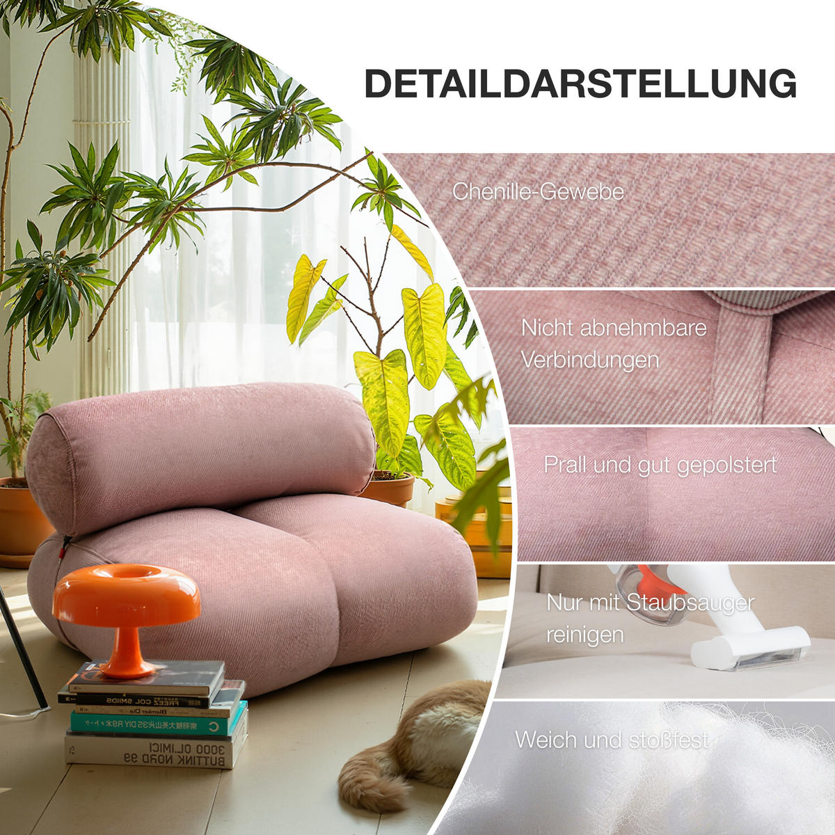 BODENSOFA Grün, 120 cm - Grün, Textil (120/58/80cm) - Vercart