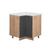 ECKUNTERSCHRANK Fame-Line Anthrazit-Gold 80.5 cm, AP Marmor - Anthrazit/Eiche Wotan, Holzwerkstoff (80.5/82/60cm) - Vicco