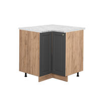 ECKUNTERSCHRANK Fame-Line Anthrazit-Gold 80.5 cm, AP Marmor - Honigeiche/Anthrazit, Holzwerkstoff (80.5/82/60cm) - Vicco