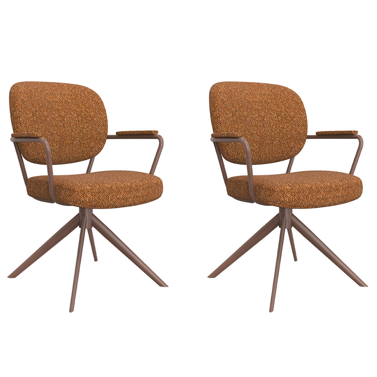 ESSZIMMERSTUHL Basel Braun 64/61/89 cm 2er-Set - Braun, Textil (61/89/64cm) - LABEL51