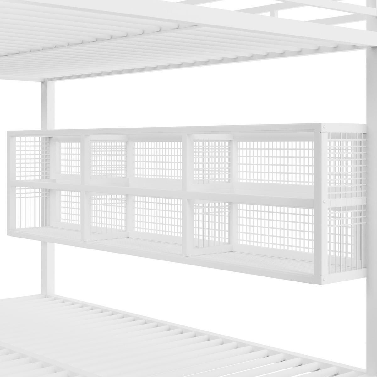 ETAGENBETT 140/200 cm in Weiß mit 6 Schränken und LED - Weiß, Metall (140/200cm) - CHICFURN