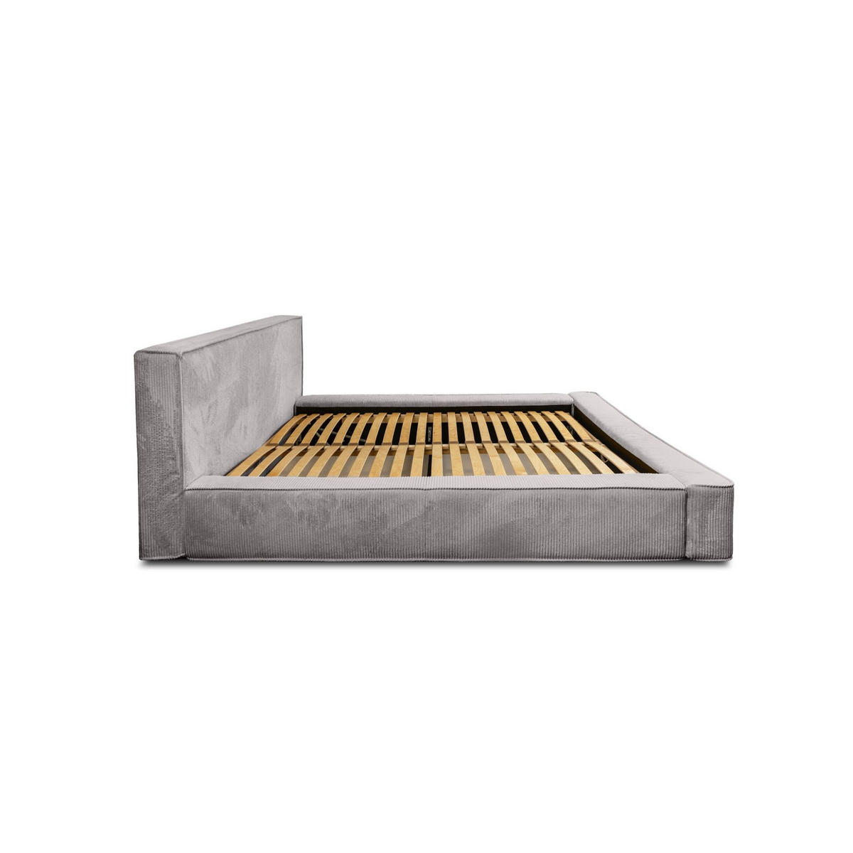 POLSTERBETT Modesto Stoff Lincoln - Grau, Holzwerkstoff/Textil (140/200cm) - Fun Möbel