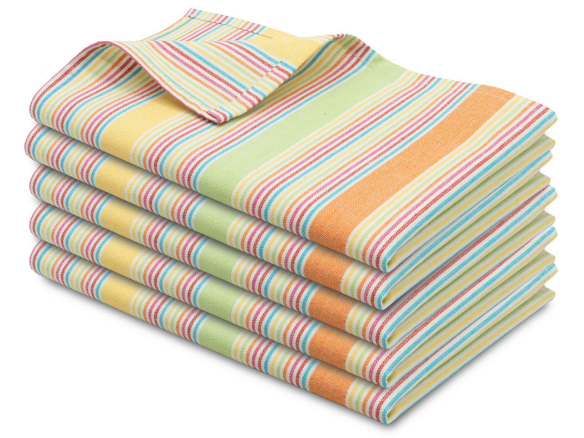 GESCHIRRTÜCHER, 5er-Set, 50x70 cm, 100% Baumwolle, bunt - Multicolor, Textil (50/70cm) - Zollner