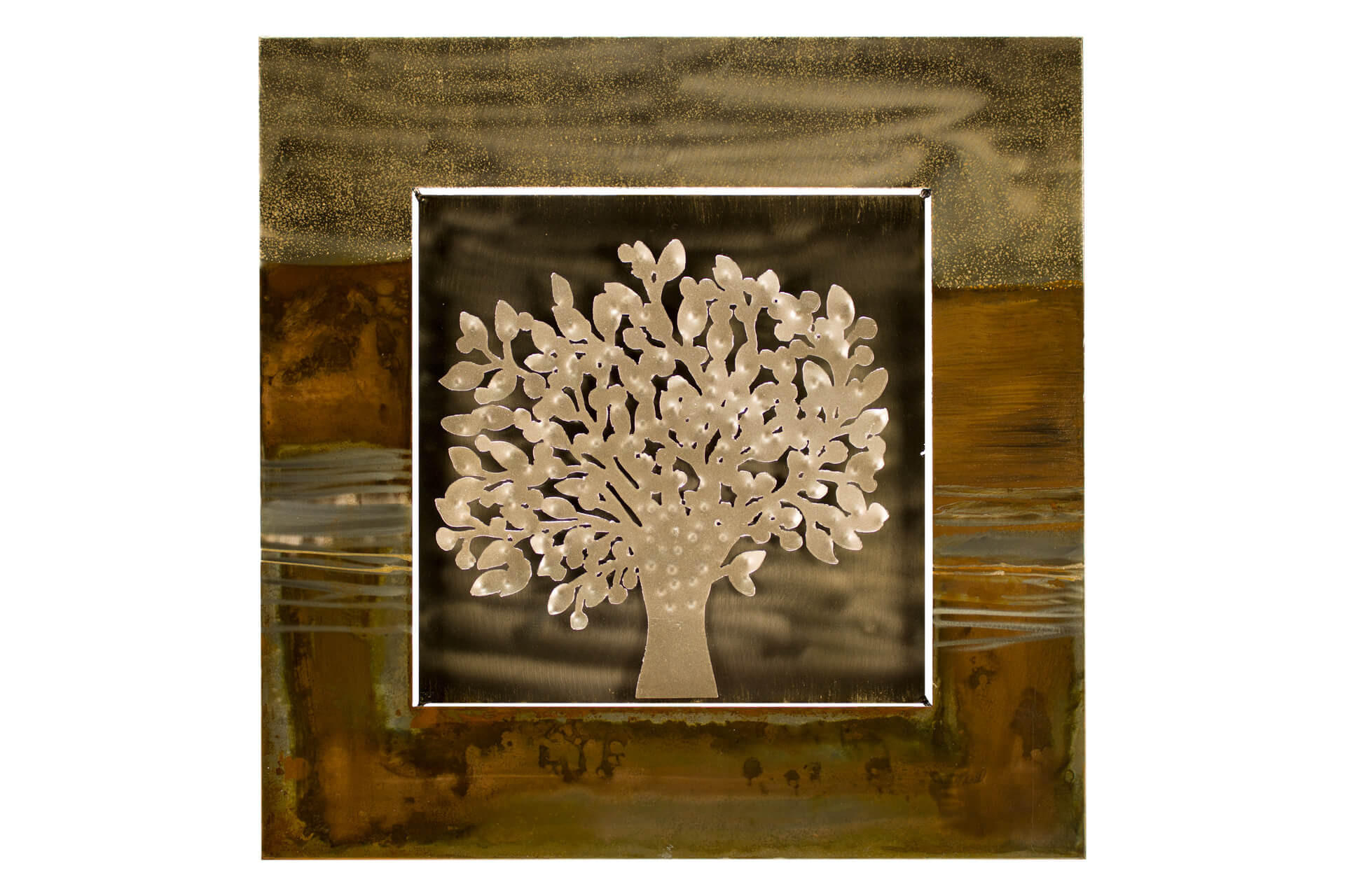 WANDDEKO Braun 55/55 cm - Braun, Metall (2.5/55/4cm) - KUNSTLOFT